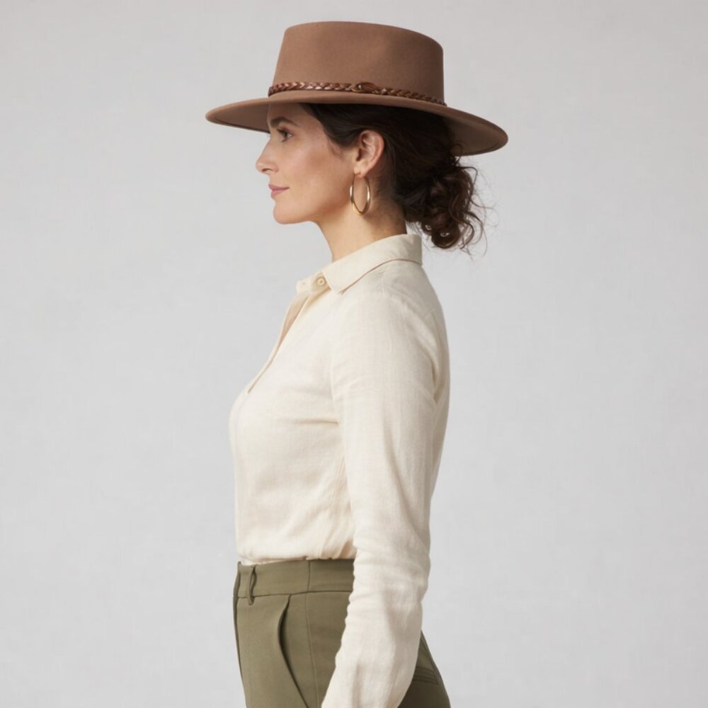Australian Outback Leather Crusher Hat - Picture 10 of 16